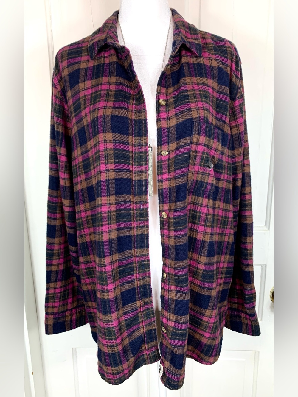 American Eagle Ahh-mazingly Soft Boyfriend Fit Long-Sleeve Flannel Shirt - NWT